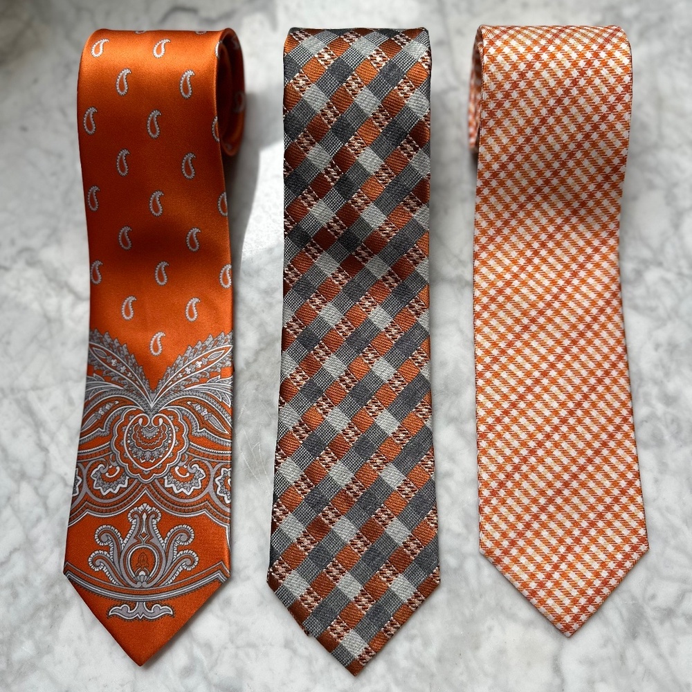 "Aperol Spritz" Themed Brioni Silk Tie Bundle